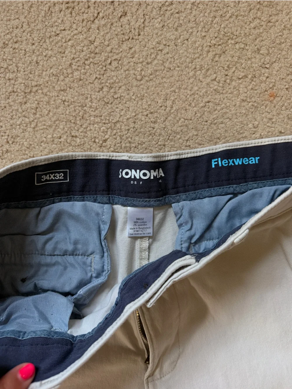 Sonoma Men’s Light Beige Chino Pants
